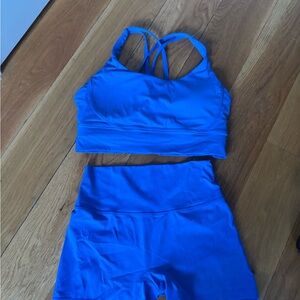 Lululemon Athletica Blue Sports Bra and Shorts Set COPY